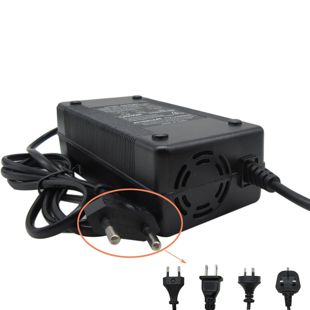 Chargeur de batterie li-ion 50.4V, sortie 50.4V 3a pour 12S 43.2V 44.4V, Lithium, pour Scooter électrique, avec ventilateur, DC 5.5x2.1