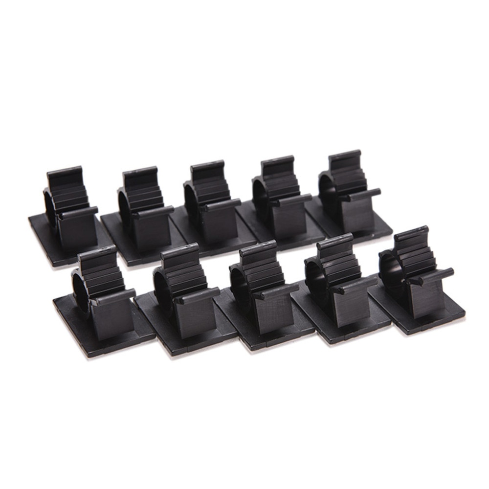 Clip fixe à fil noir de 13mm, 10 pièces/paquet, pour câble auto-adhésif, bouton de support pour câble auto-adhésif