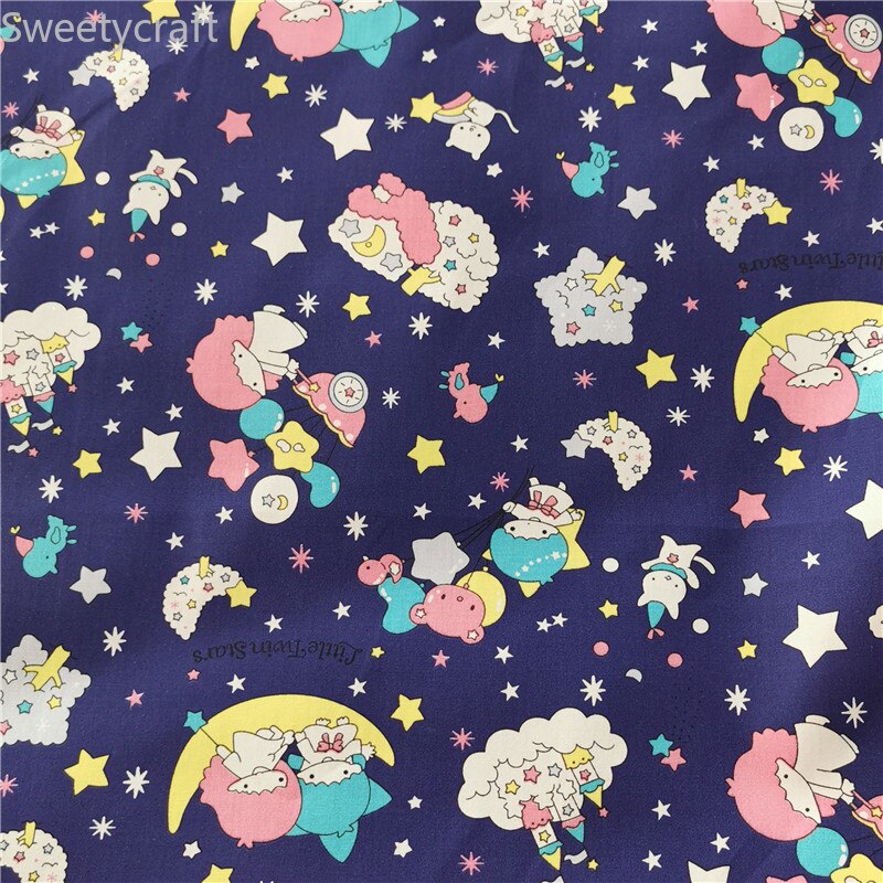 160X50Cm Moon Star Gedrukt Katoen Stof Door Halve Meter Diy Naaien Baby Beddengoed Patchwork Quilt Pop jurk Handgemaakte Craft
