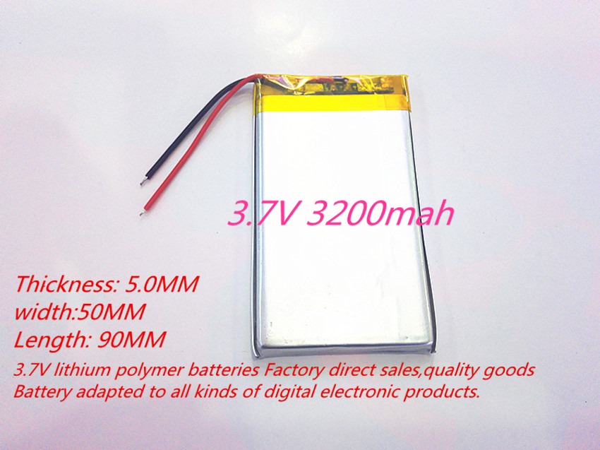 Tablet batterij Grootte 505090 3.7 V 3200 mah lithium-polymeer Batterij Met Bescherming Boord Voor MP3 MP4 GPS Digitale Producten