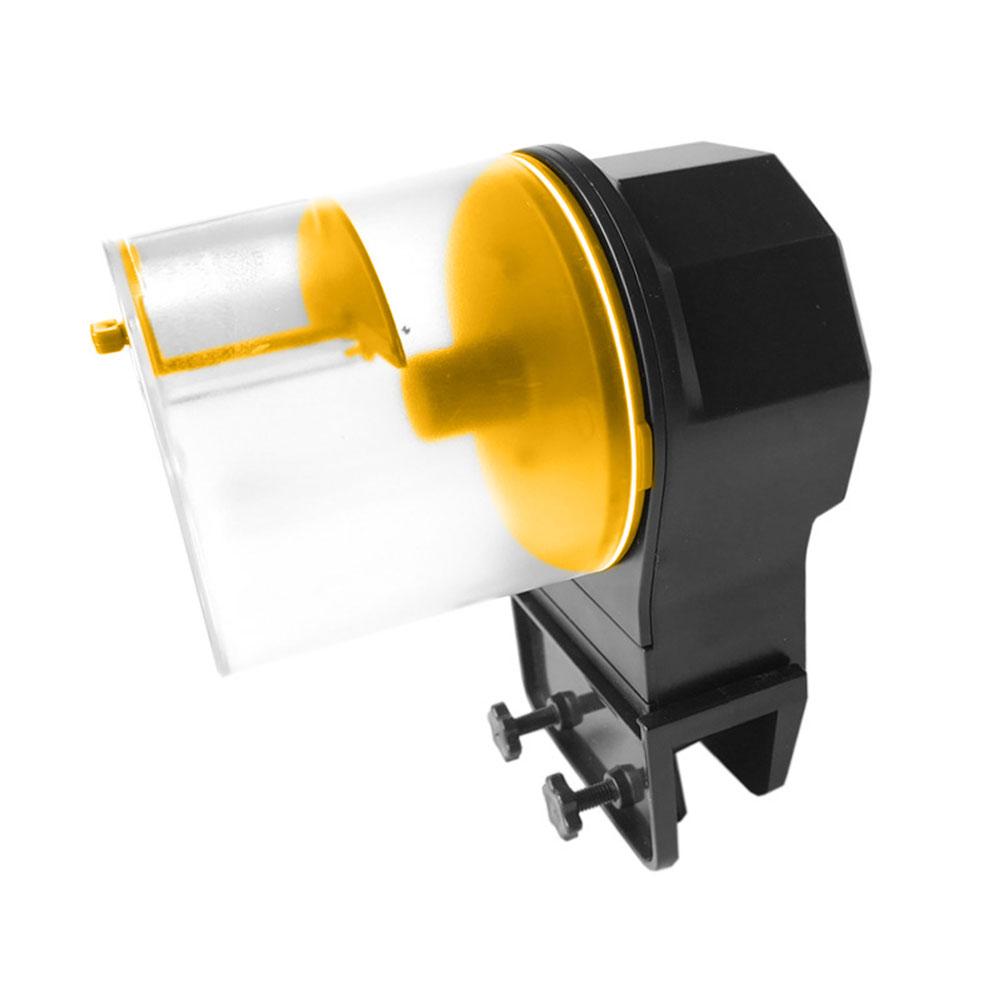 Smart Automatic Fish Feeder Aquarium Digital Fish Tank Electrical Plastic Timer Feeder Food Feeding Portable Fish Feeder Tool: Yellow