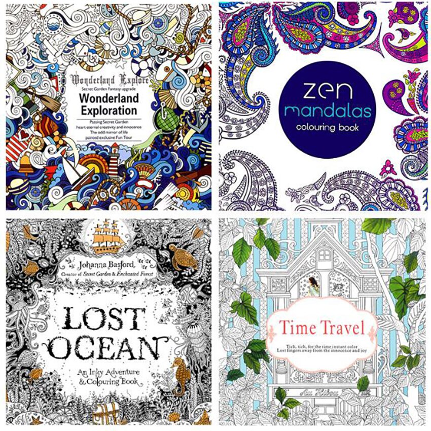 1Pc 24 Pagina 'S Creatieve Mandala Bloem Reizen Tijd Kleurboek Kinderen Kids Schilderen Graffiti Boeken Diy Tekening Kleurboek