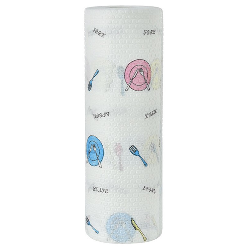 50Pcs / Roll Kitchen Paper Towel Washable Cleaning Wipes Kitchen Rag Waterproof Towel Kitchen