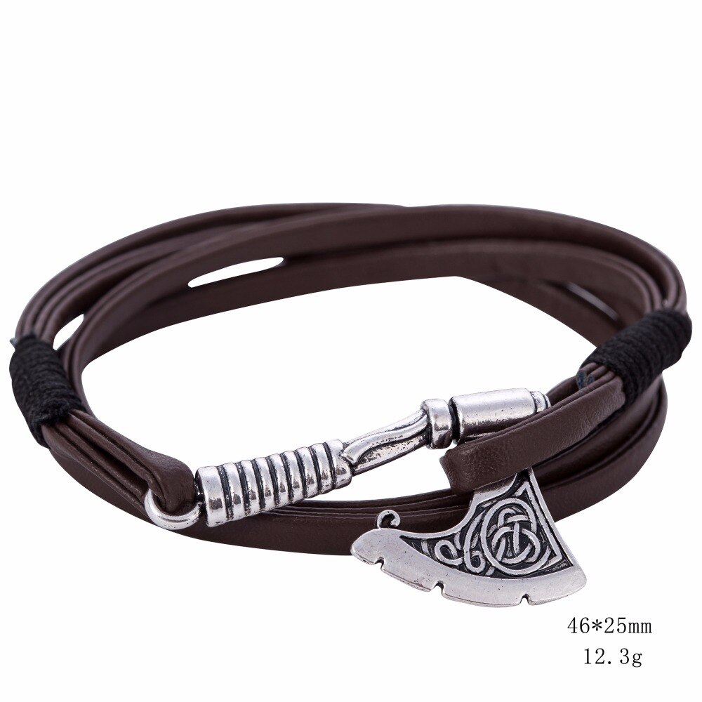 Dawapara Slawischen Perun Männer Leder armreif Armbänder Axt Wrap Armband Leder Zubehör männer Schmuck