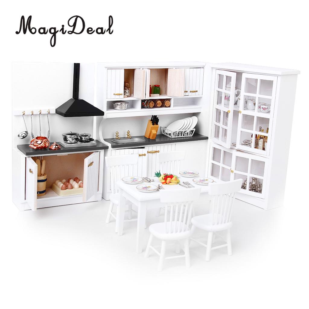 Magideal 1Set 1/12 Schaal Dollhouse Miniatuur Houten Meubels Keuken Accessoires Leven Scène Decoratie Pretend Play Model Speelgoed