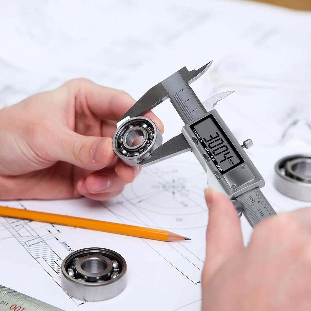 Digital Caliper 0-100/150/200/300mm Measuring Tool Stainless Steel Inch/MM Electronic Vernier Calipers Gauge Silver