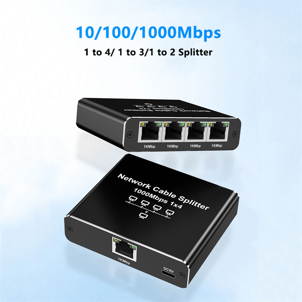Divisor Gigabit Ethernet 1 a 2/3/4 1000Mbps extensión de red RJ45 LAN divisor de Internet para PC portátil enrutador TVBox TV Digital