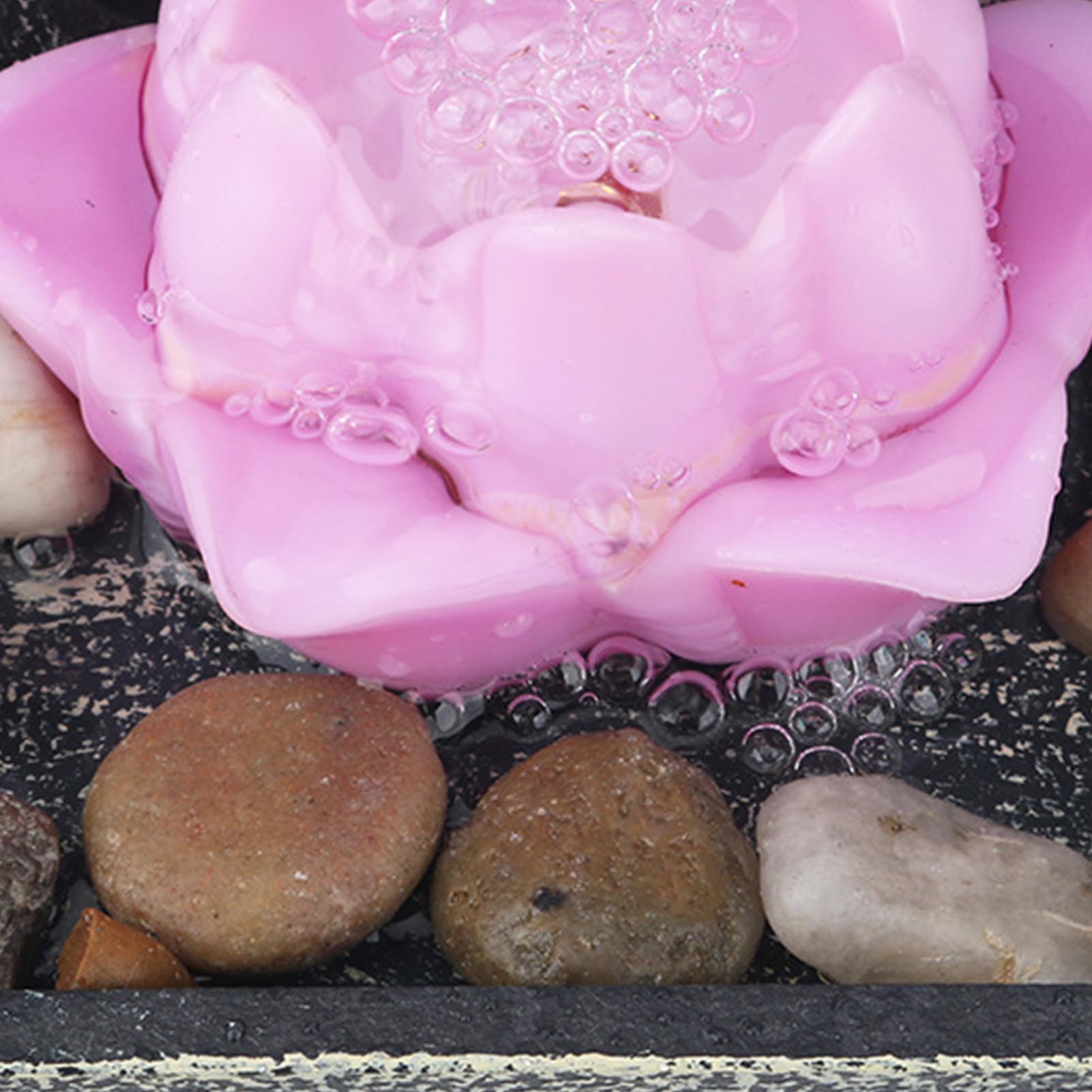 Desktop Fountain Water Flows Ornament With Led Light Decoration Ornaments Crafts Landscape Waterfall Scene Basin Home Decor