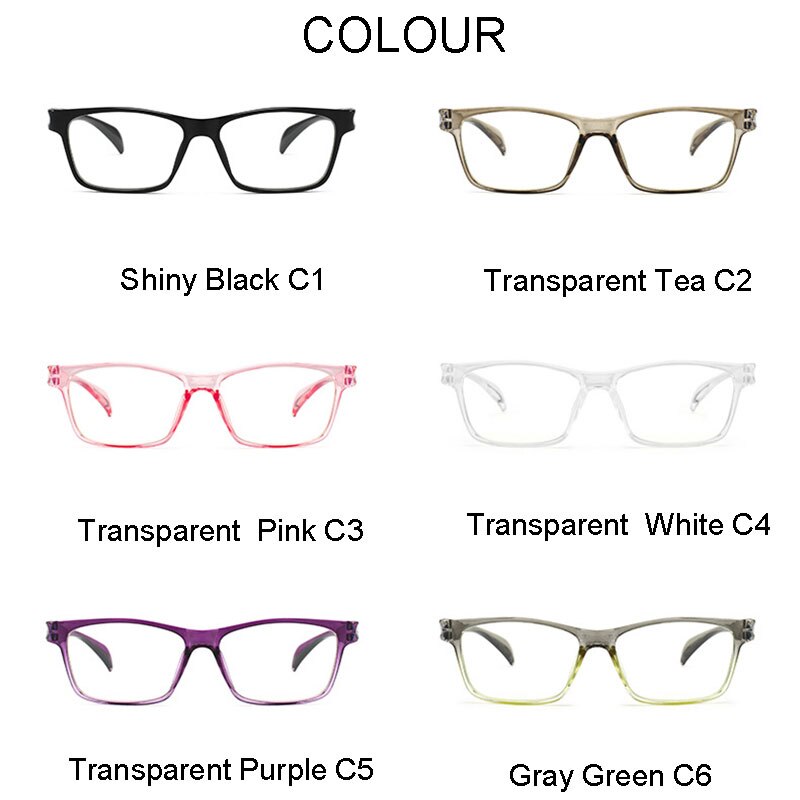 de plástico gafas marco cuadrado de hombre y mujer Anti-Luz Azul lentes templo Flexible piernas óptico Eyewears