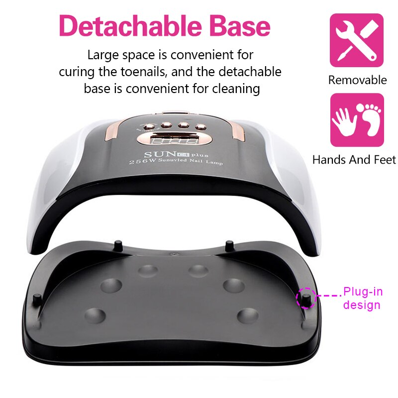 SUNC4 Plus-Lámpara LED para secado de uñas, 256/72W, 57/36 LED, UV, para esmalte de Gel, temporizador de 10/30/60/99S, herramienta de manicura con Sensor automático