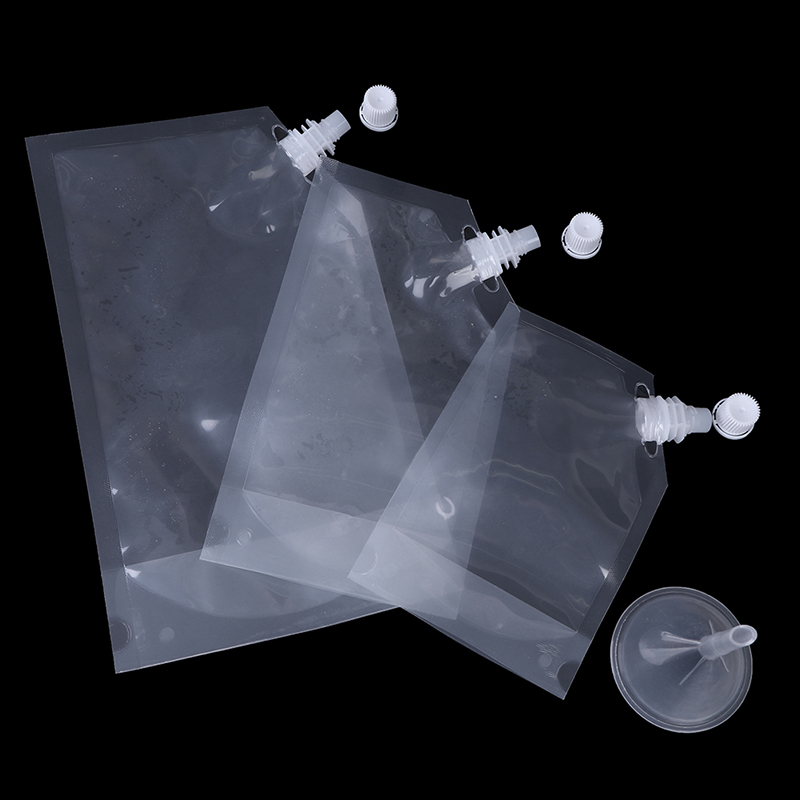 Plastic Spout Pouch Juice Stand-up Wine Liquid Beverage Flask BPA Free Storage Water Bags Funnel Camp Hiking Cooking Supplies