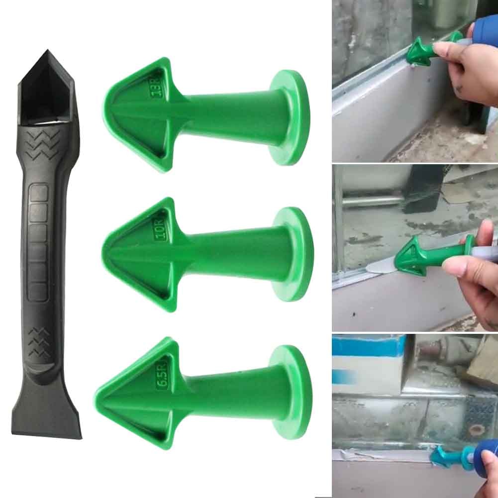 5pcs Smooth Edge Rubber Grout Scraper Caulking Tool Kit Home Sealant Brick Joints Nozzle Applicator Door Window Finishing Tile