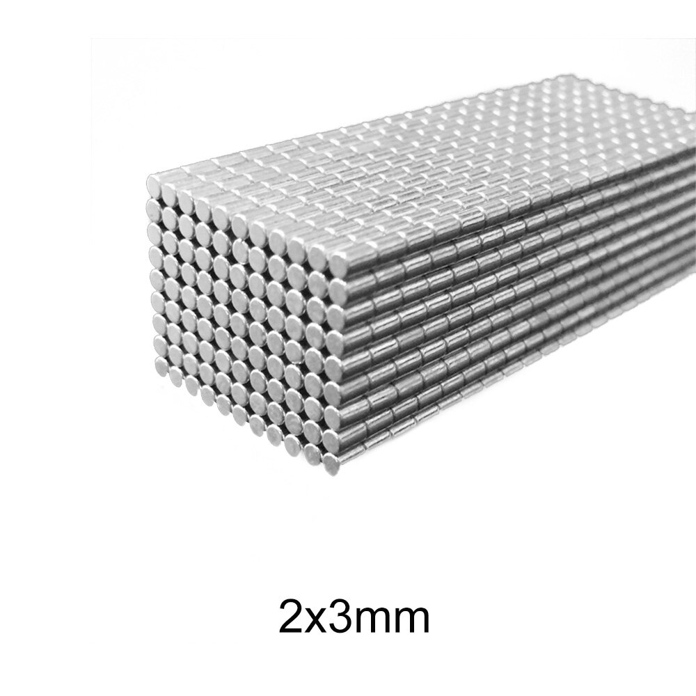 100 ~ 3000Pcs 2X3 Mm Mini Kleine Magneten Ronde 2Mm * 3 Mm Neodymium Magneet Disc 2X3 Mm Permanente Ndfeb Sterke Krachtige Magnetische 2*3 Mm