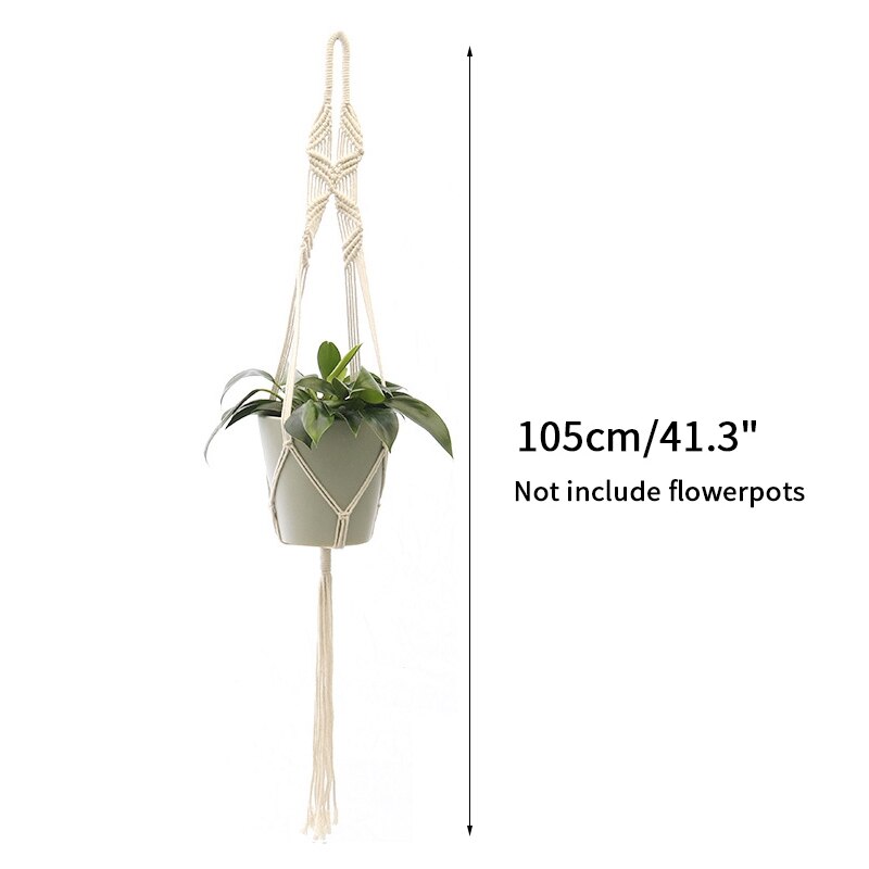 Nordic Opknoping Manden Bloempot Plant Houder Vintage Katoen Muur Opknoping Mand Bloempot Netto Macrame Plant Hangers Thuis Decor: S10  Hanging Baskets
