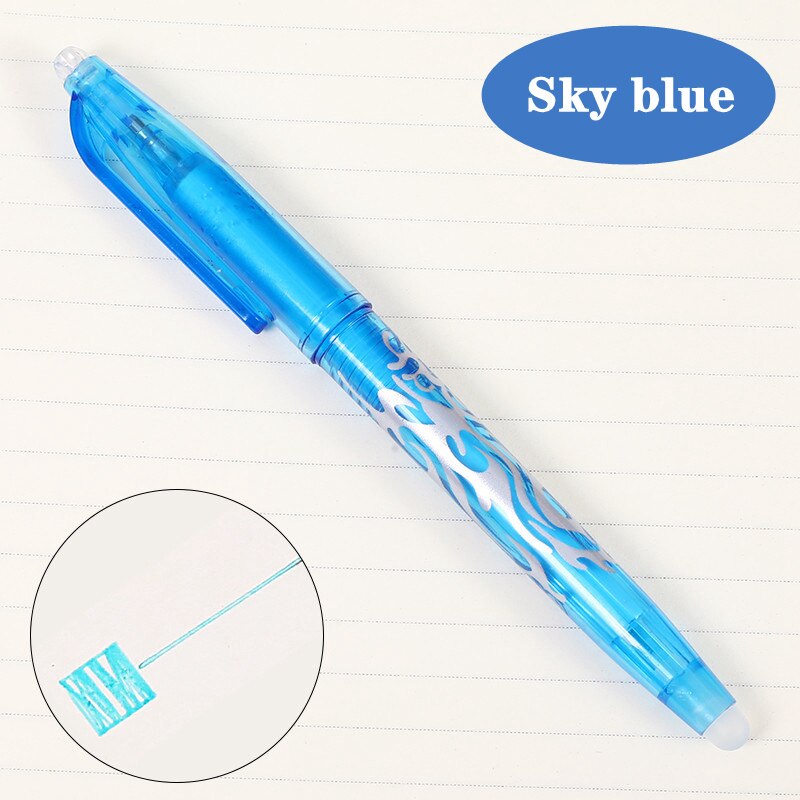 8PCS YDNZC Erasable Pen 8 Colors Ink Gel Pen of Styles Rainbow Best-selling Drawing Stationery Pens For School: 8PCS Sky blue