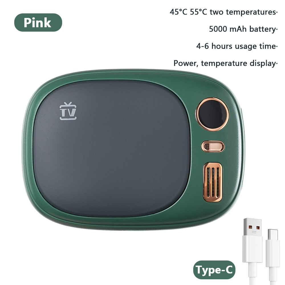 Heater Rechargeable Hand Warmer 5000 mAh Emergency Power Bank LED display Electric Hand Warmer Handy Electric Xiomi Heater warm: 01