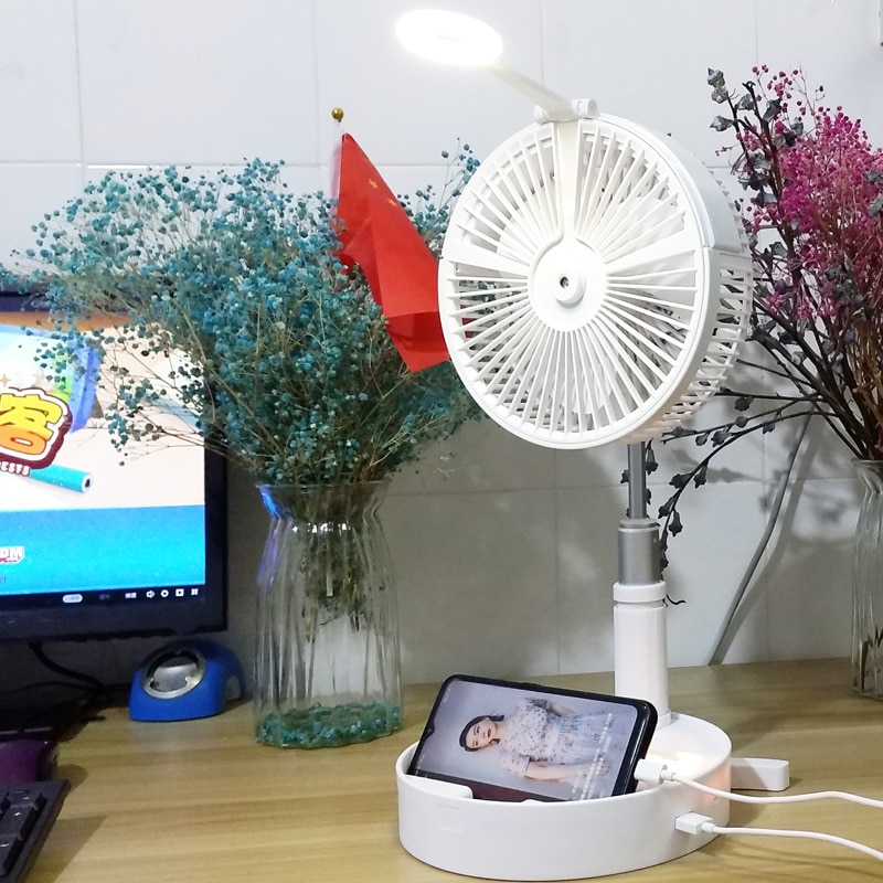 Ventiladores hidratantes plegables portátiles, ventilador de mesa recargable inalámbrico para uso en el hogar y la Oficina al aire libre, ventilador eléctrico de larga duración