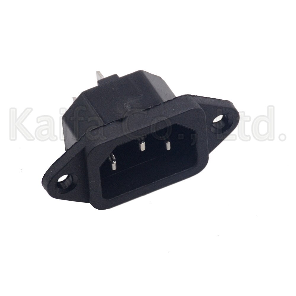 AC 250V 10A 3PCS 3P IEC320 C14 Male Plug Panel Power Inlet Sockets Connectors