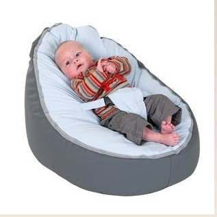 Zachte Baby Stoel Baby Bean Bag Bed Cover Zonder Vulmiddel Poef Voor Feeding Baby Snuggle Bed Met Riem Voor Veiligheid bescherming: Grey n blue