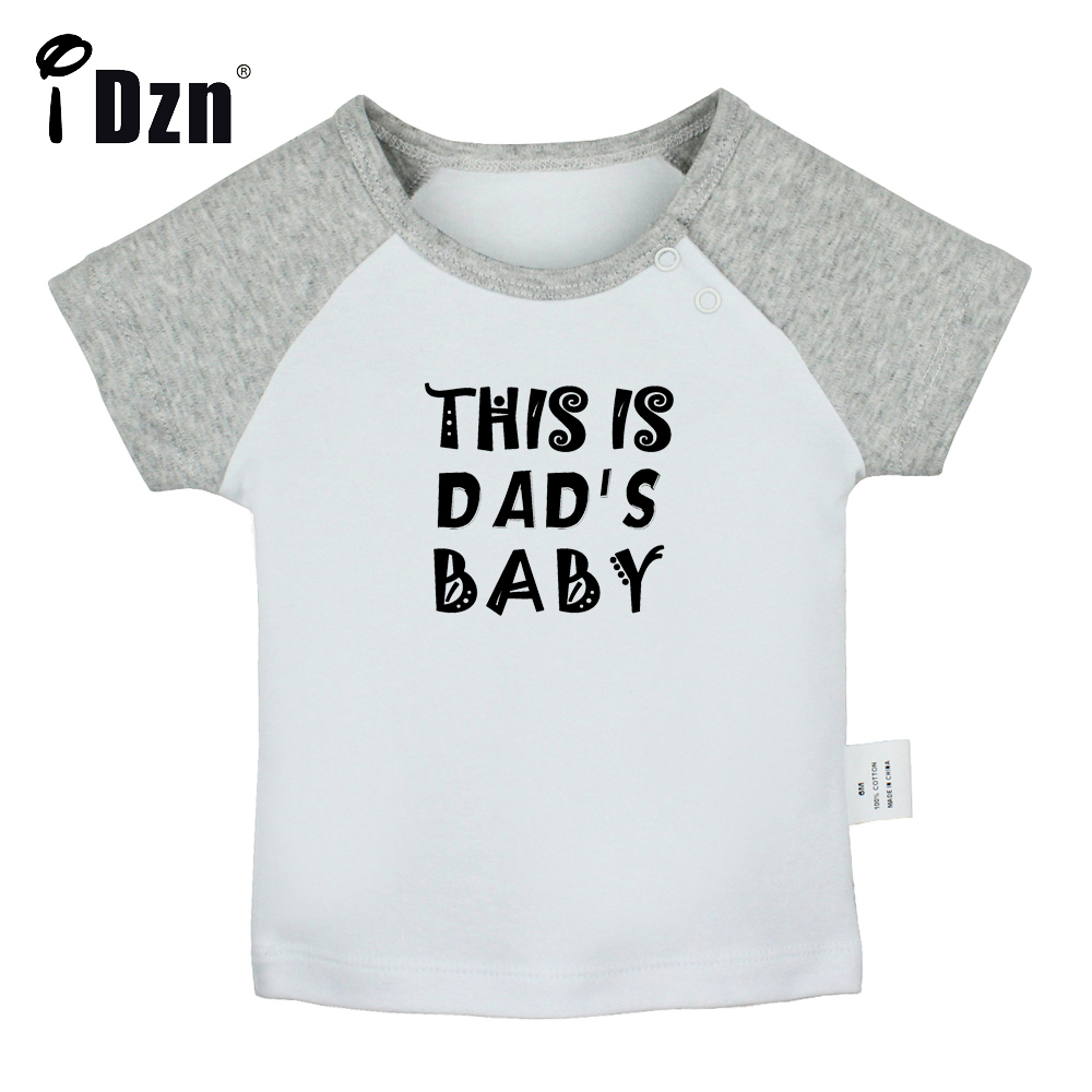 Idzn Nieuw Dit Is Papa &#39;S Baby Fun Art Gedrukt Baby Jongens T-shirts Leuke Baby Meisjes Korte Mouwen T-shirt pasgeboren Katoenen Tops Kleding