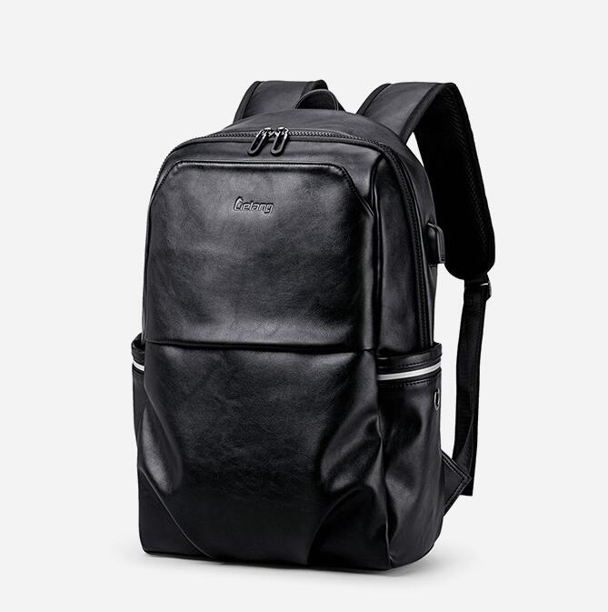 LIELANG bookbags Männer Rucksack Leder Männlichen Funktionellen taschen Männer Wasserdichte rucksack PU große kapazität Männer Tasche Schule Taschen mochila: Black  LN3960-4