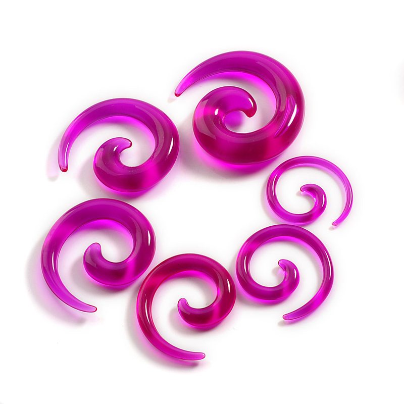 12 stücke Chic Spirale Ohr Taper Gauge Acryl Ohr Stecker Expander Bahre Flesh Tunnel Kit Piercing Körper Schmuck: Reines Gold Farbe