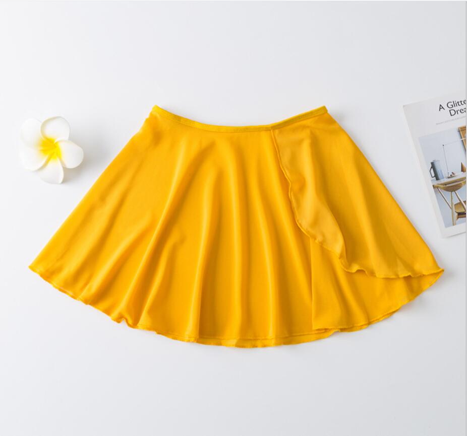 Pige ballet dans kollektion cirkulær pull-on wrap nederdel klassisk dans tutu nederdele skøjteløb med elastisk linning matcha billig: Ingefær / 145cm-160cm højde