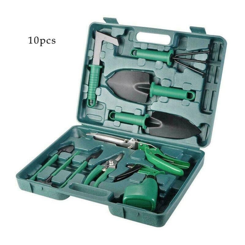 5/10pcs/Set Garden Plant Tool Set Shovel Rake Clippers Irrigation Watering Tool Garden Pruning Planting Gardening Tools Kit: Dark green 10pc set