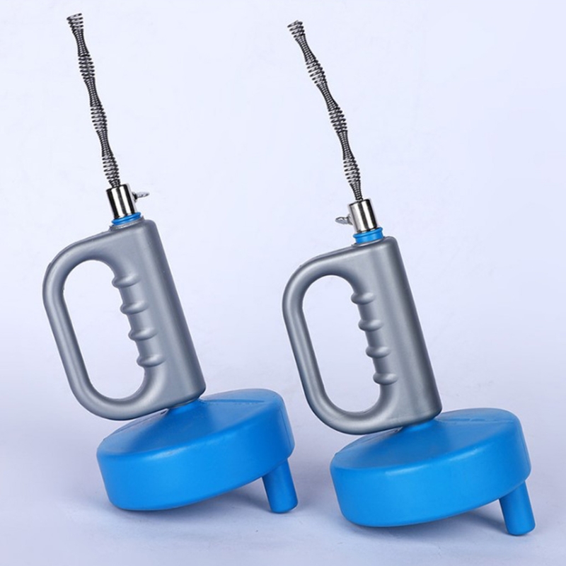 Drain Clog Remover Tool Hand Crank Carbon Steel Sink Snake Cleaner Drain Auger Sewer Toilet Dredge Blue Hand Crank