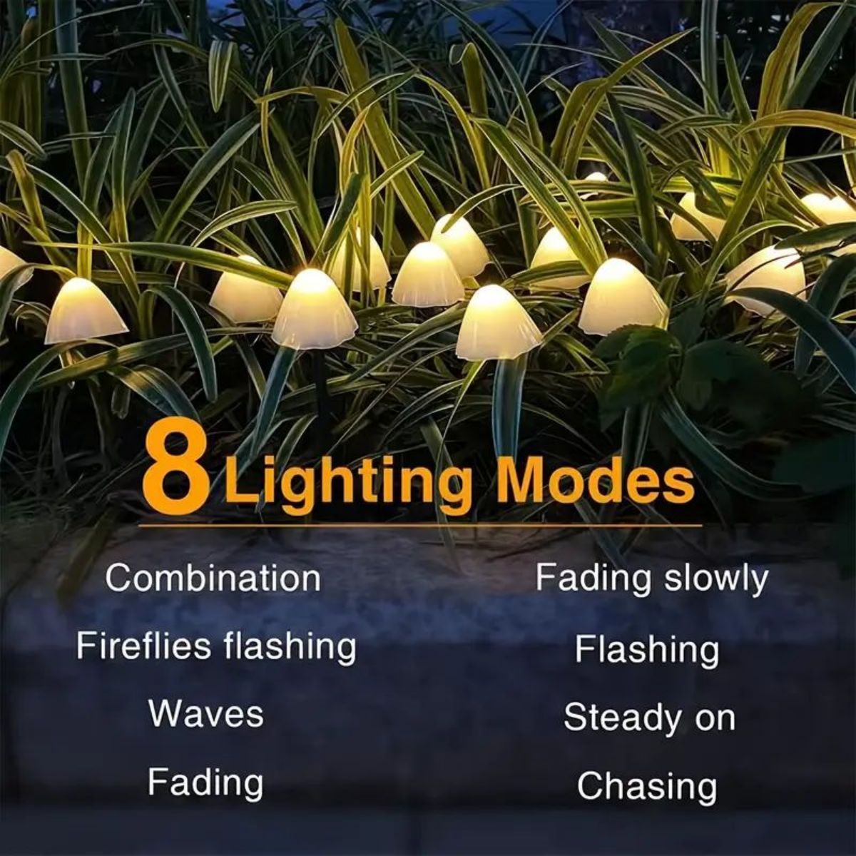 1pc Solar Small Mushroom Lights, Waterproof Solar Patio Lights, Solar Fairy Lights For Garden Yard Porch WeddingParty Decoration