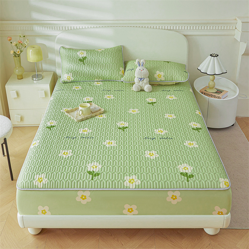 Zomermatrashoes Koel Aanvoelende Sprei Dikker Hoeslaken Met Elastische Band Huisbedhoes Cubre Colchón (Geen Kussensloop)