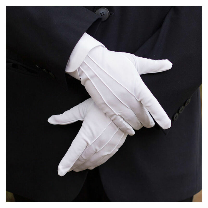 Guantes Blancos de Honor para mago, protectores de manos de dedo completo para hombre y mujer, esmoquin Formal, guantes de protección para recepción y desfile