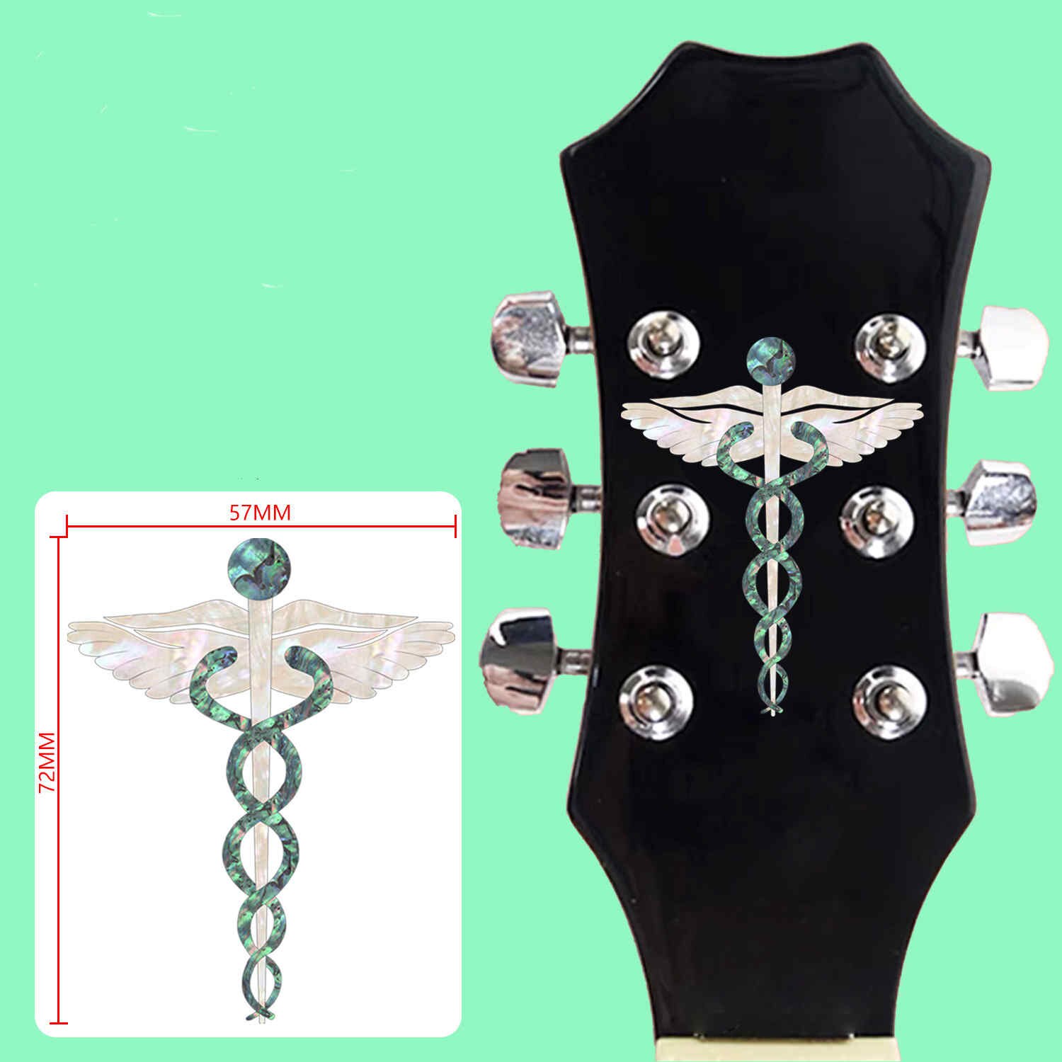 Autocollants de tête de guitare électrique en PVC, nouveauté, décalcomanies de corps de guitare électrique basse, incrustation de Ukulele, accessoires de bricolage: 3