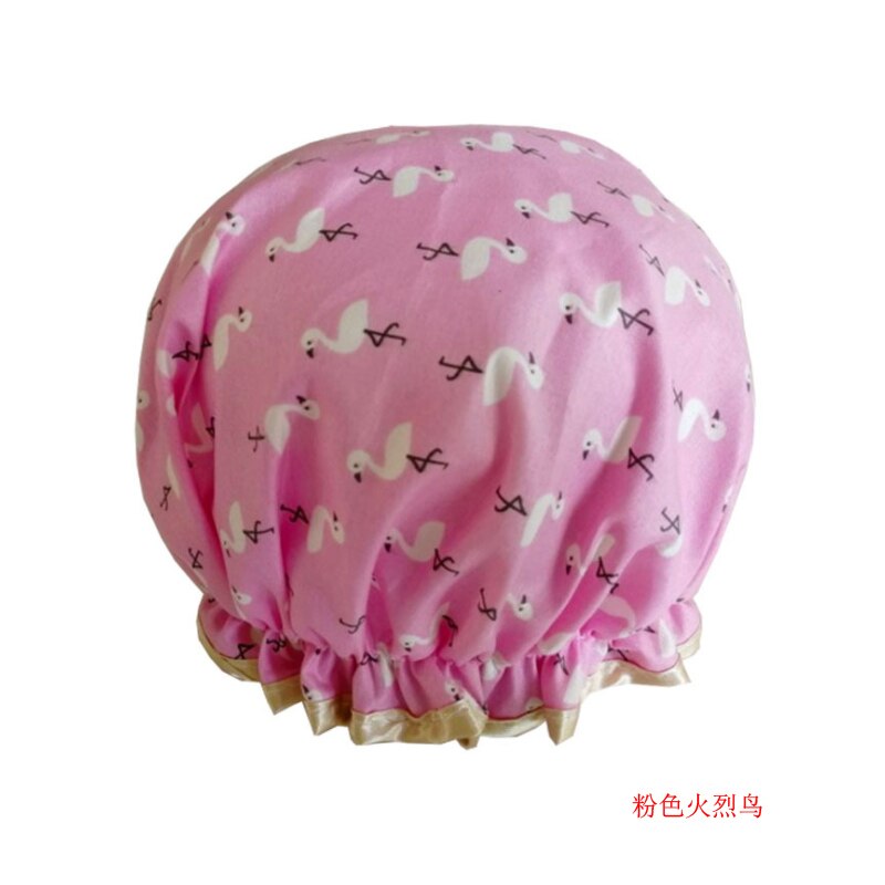 Chapeaux de douche étanches pour adultes | Produits pour salle de bain, chapeau de cuisine anti-poussière, ensemble capuche anti-fumée, shampooing capuchon de douche épais mignon: 8