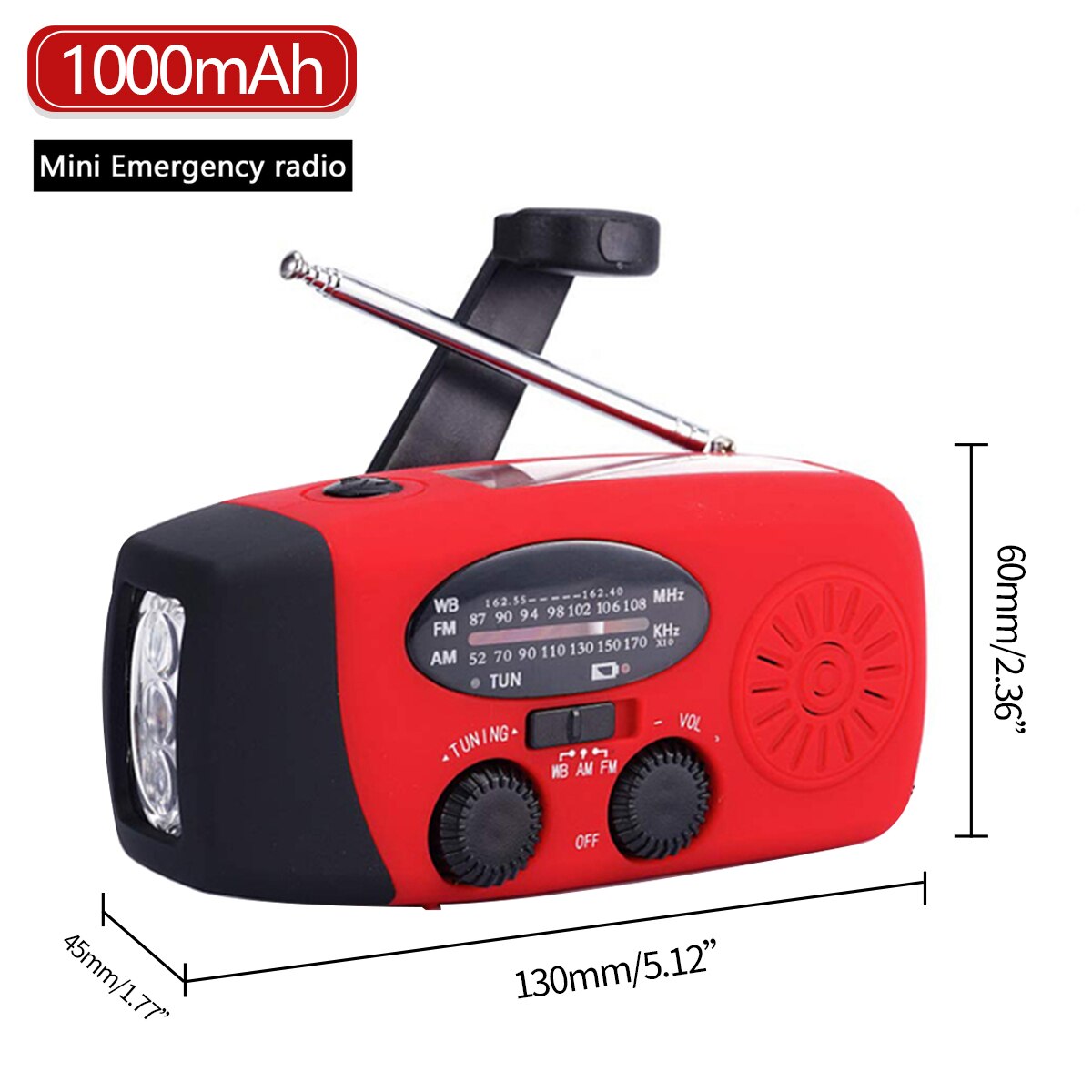 Abbree IPX5 Waterdicht Emergency Radio Am Fm Hand Crank Battery Operated Solar Radio Met Led Zaklamp Bureaulamp Sos Alert: MINI RADIO
