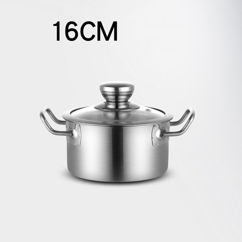 16/18cm Pot Soup Stock Pots Stainless Steel Cookware Induction Little Sheep Pot Ruled Compatible: 16 cm C