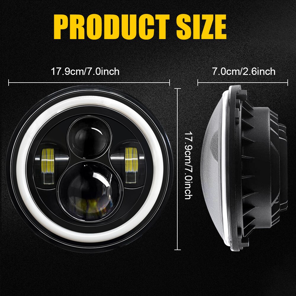 Auto Led Koplamp 7 Inch Koplamp Voor Truck Suv Auto Motorfiets Off-Road Voertuig Gloeilamp Gemodificeerde Led Extra licht