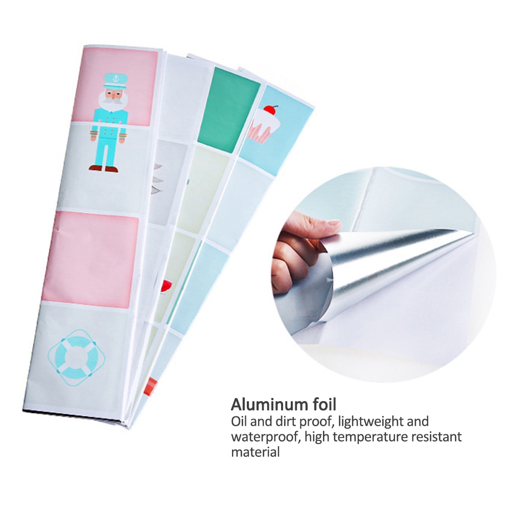 Kitchen Self-adhesive Anti-oil Stickers Large Kitchen Cupboard Sticker Waterproof Oil Proof Wall Tile Sticker Home Decoration