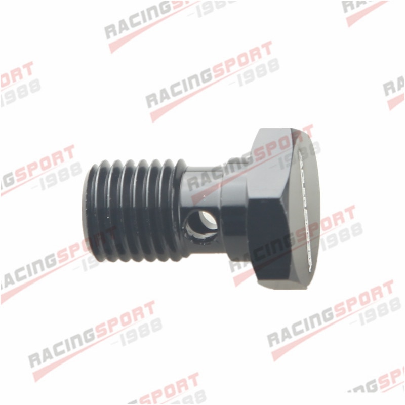 M12 x 1.5 Aluminum Banjo Bolt Thread Metric Brake Adapter Black