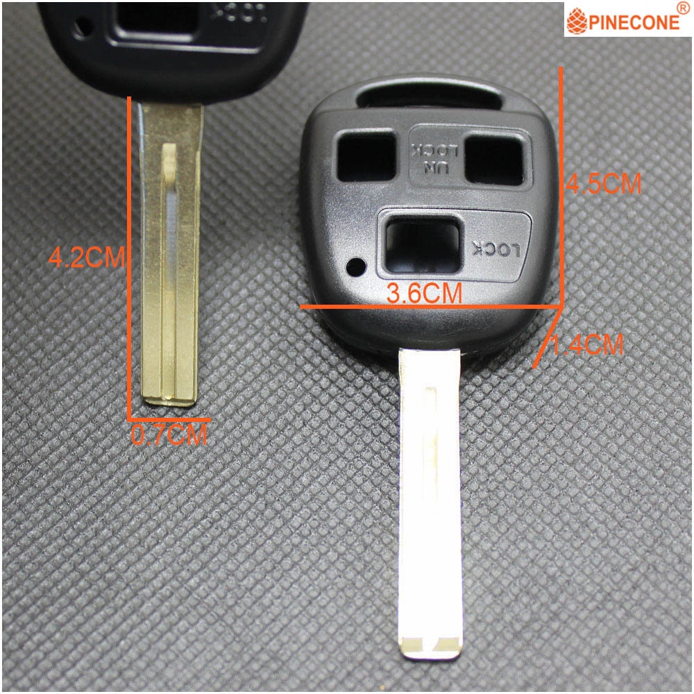 Dennenappel Key Case Voor Lexus Es Rx Ls Lx Gs Gx Autosleutel 3 Knoppen Ongecensureerd TOY48 Blade 42Mm sleutel Shell Fob
