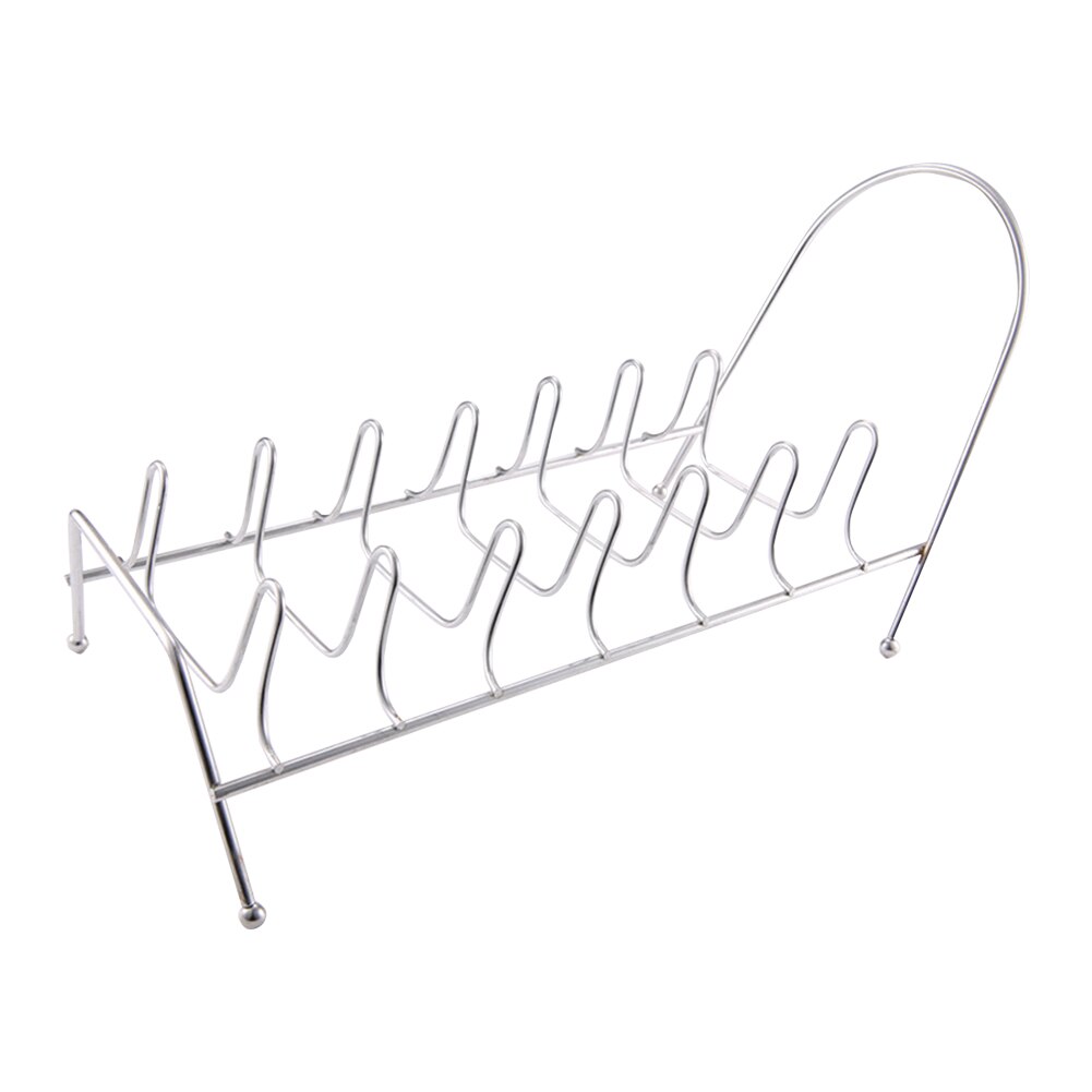 Bowl Storage Draining Holder Dish Rack Shelf Kitchen Countertop Pot Lid Stainless Steel Drying Stand Plates Pan Sink 7 Slots