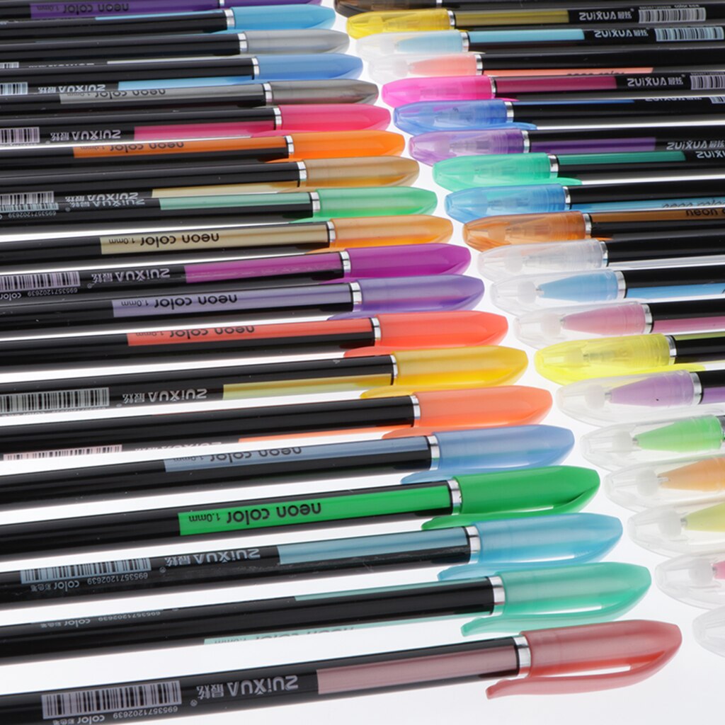 1 Pack Glitter Gel Pens Vivid Color Students Doodle Painting Color Gel Pens Fluorescent Pen Colored Markers Pens
