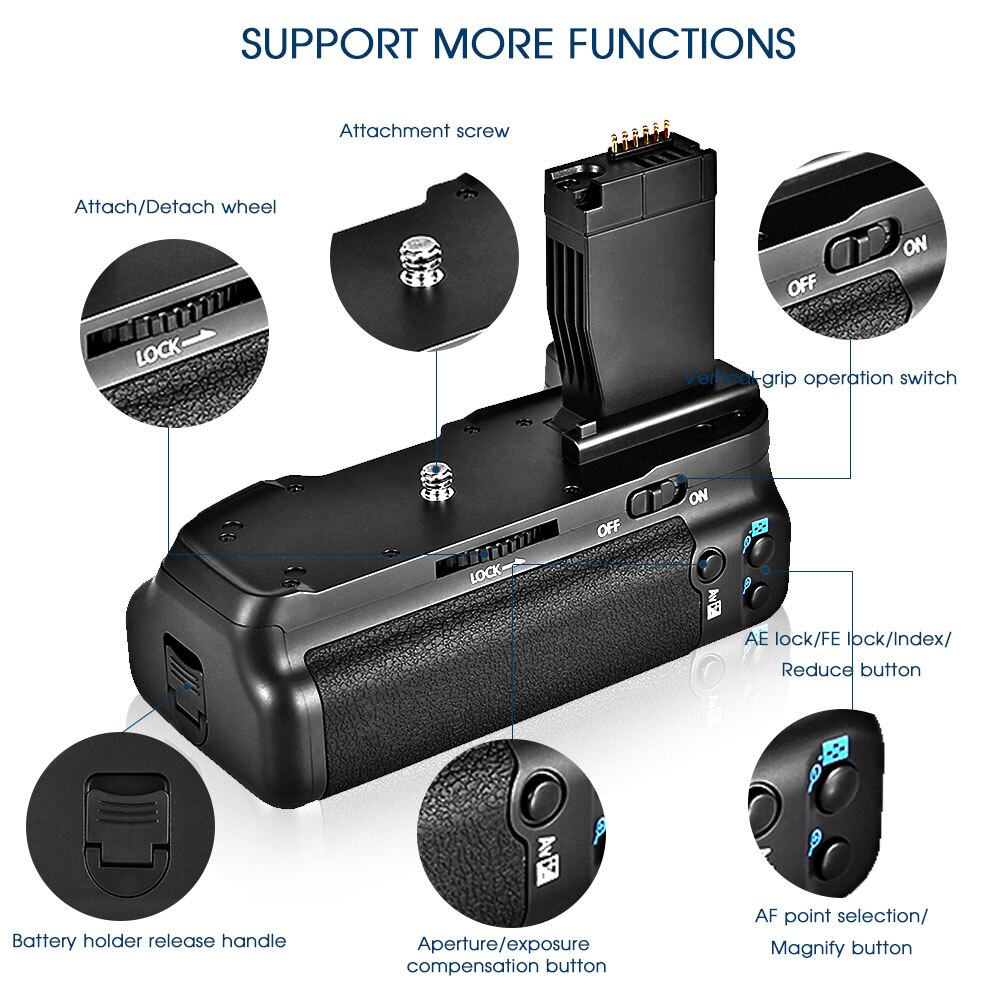 Neue Berufs Batterie grip für Canon 750D 760D T6i T6s X8i 8000D Kamera als BG-E18