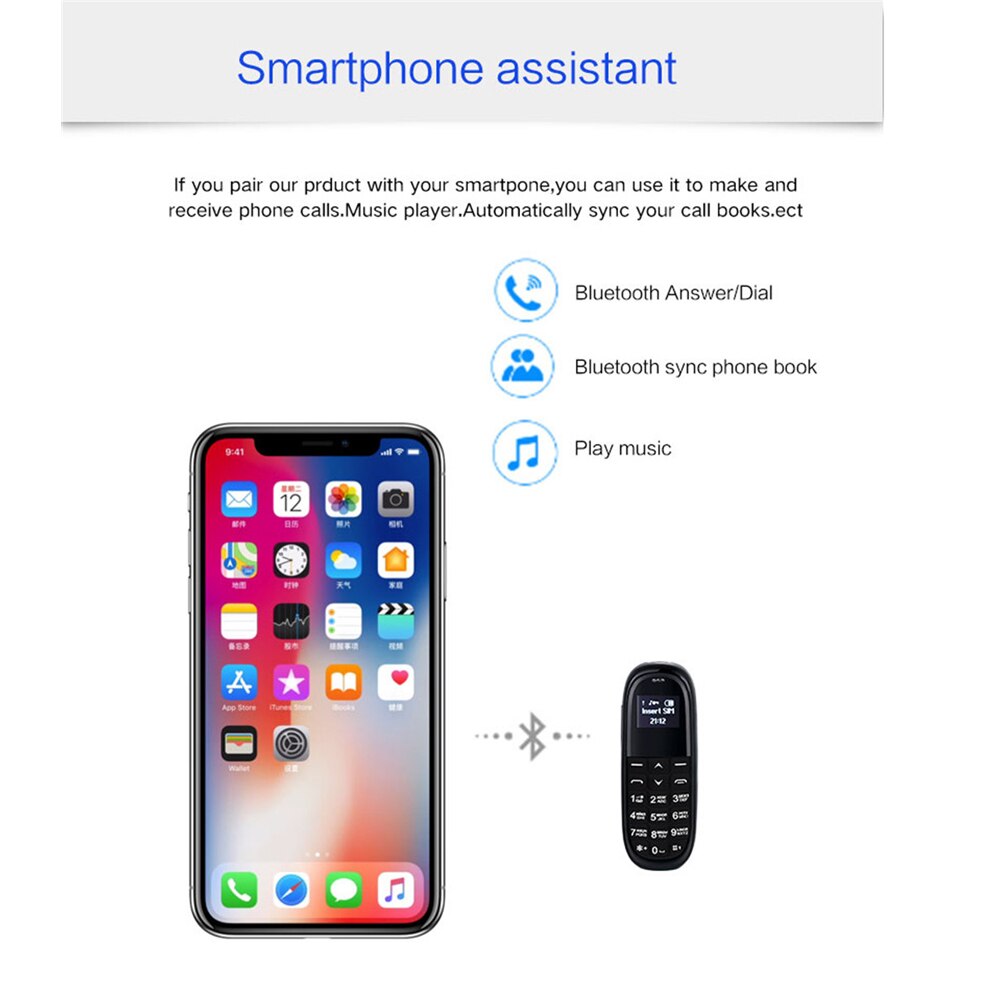AEKU-Mini teléfonos móviles kk1 inalámbricos con Bluetooth, 0,66 pulgadas, con marcador, el más pequeño, con voz mágica y teclado ruso