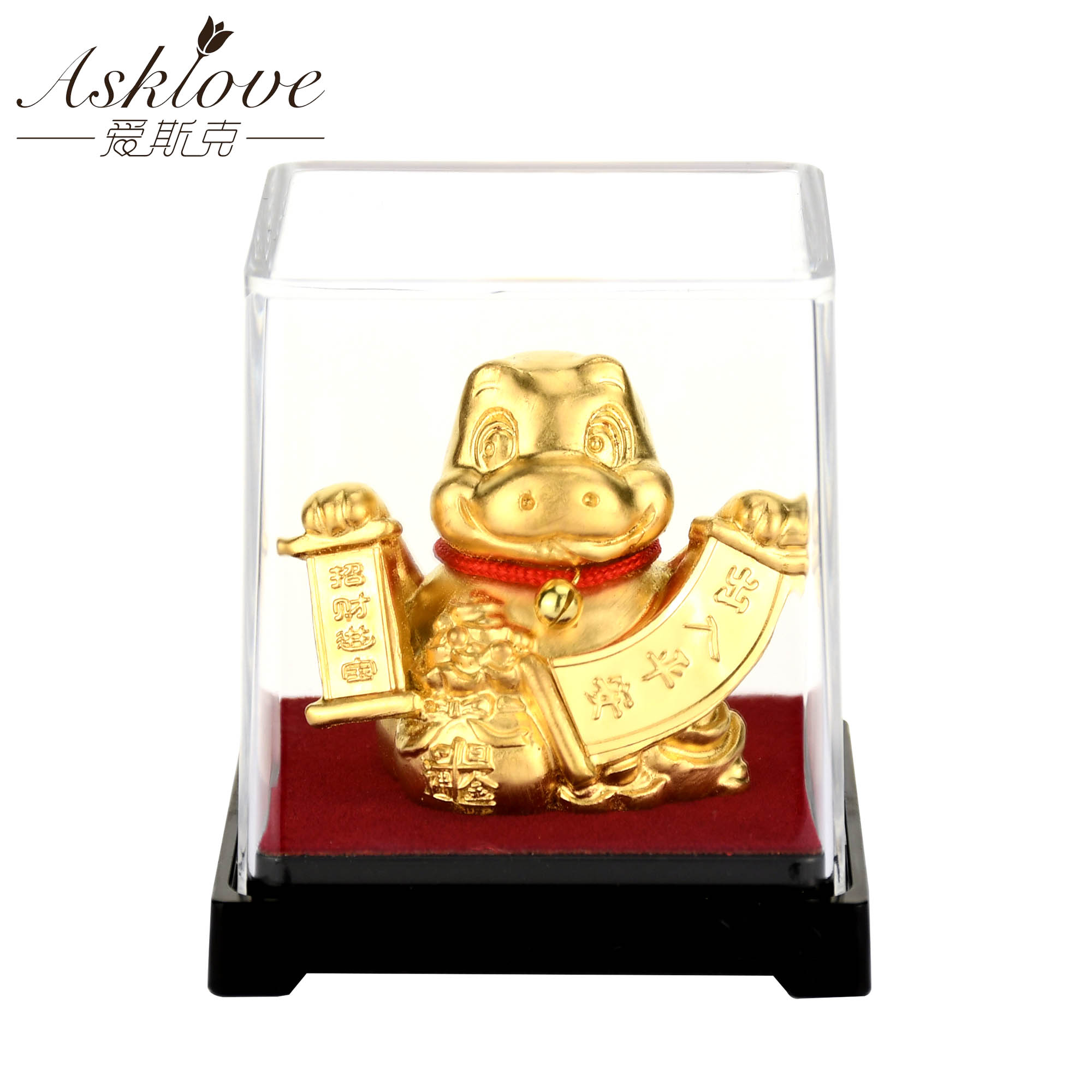 Chinesische Sternzeichen Sammeln Reichtum Ornamente 24k Gold Folie Fengshui dekor Drachen/Ratte/Schwein/affe Auto Glück handwerk Heimat Sekretariat Dekor: Schlange