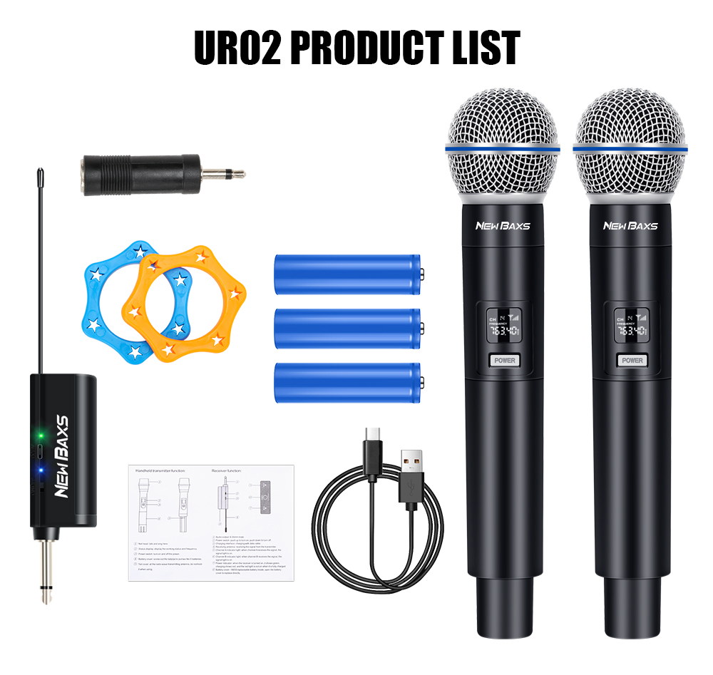 Wireless Dual Handheld Dynamic Microphone Karaoke Microphone with Rechargeable Receiver for Wedding Party Speech Church Club: PURPLE