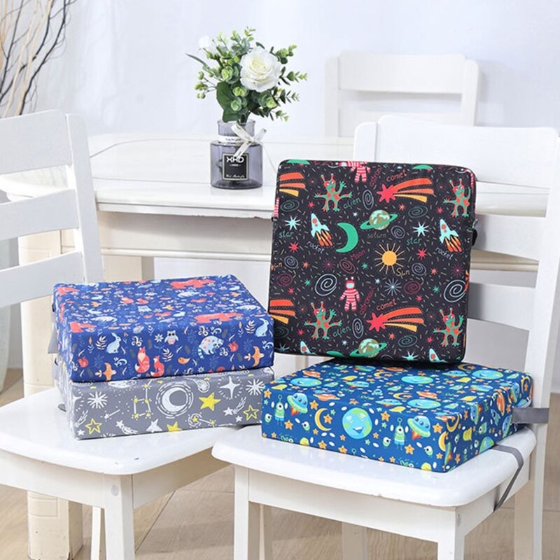 Almohadilla portátil para silla alta, cojín de asiento de esponja desmontable ajustable para comedor, niños pequeños y bebés