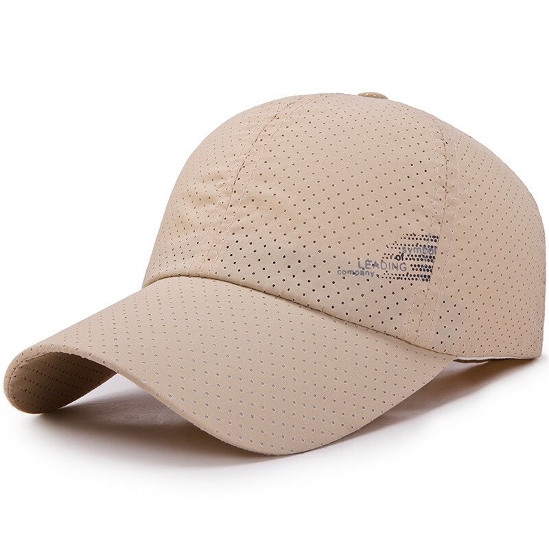 Men Women Summer Baseball Cap Quick Drying Hats Unisex Breathable Sport Pure Color Snapback Hat bone baseball hat: Beige