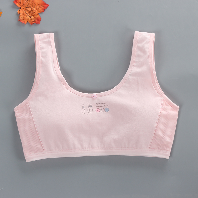 3pcs reggiseno per ragazze Junior Student Cotton Vest reggiseno da allenamento traspirante adolescenti Solid Tank intimo elastico da 8 a 16T