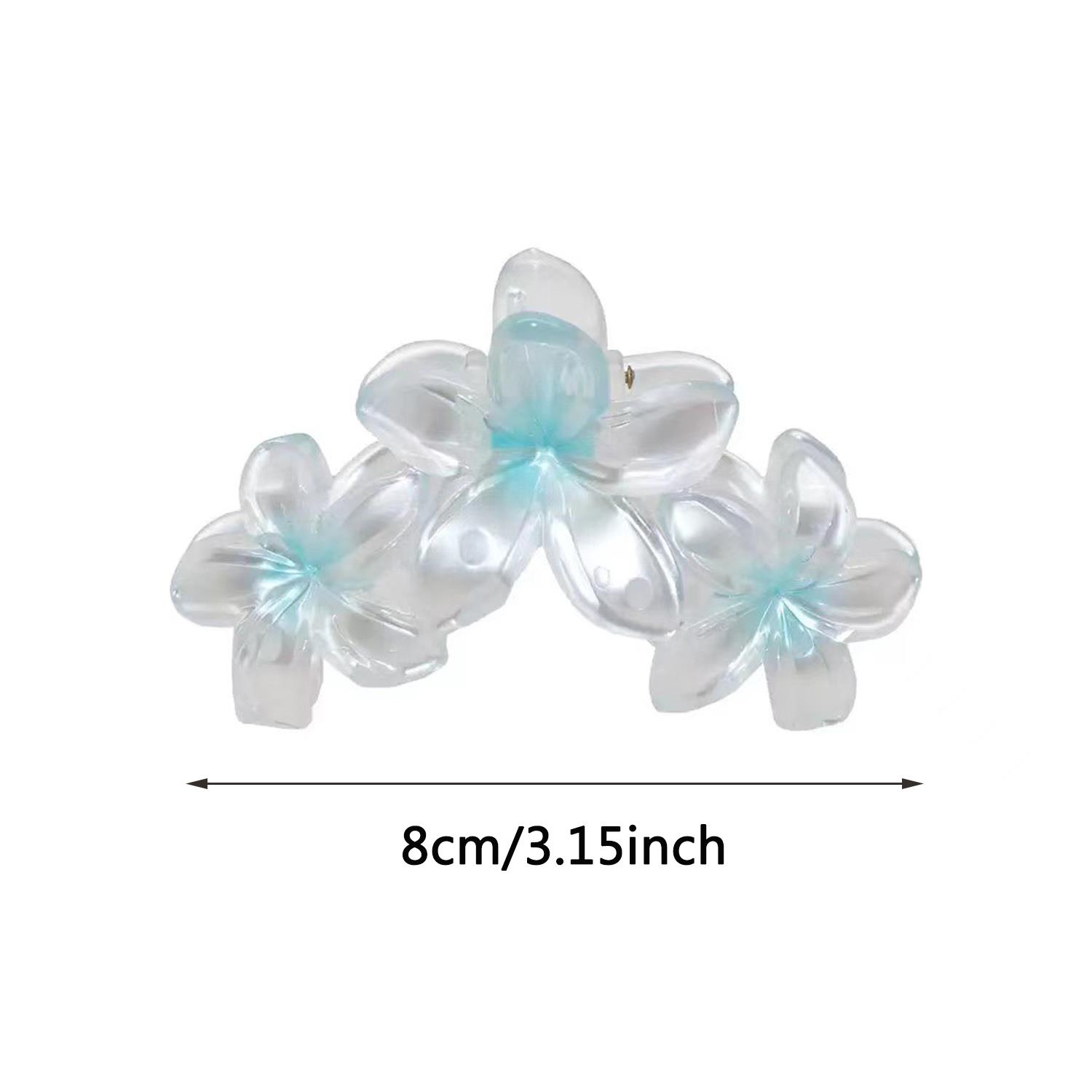 Bohemia Style Flower Hair Claws para mulheres, Crab Clamp, presilhas, gradiente hairpin, grampos de cabelo, praia havaiana, acessórios para meninas: Prateado